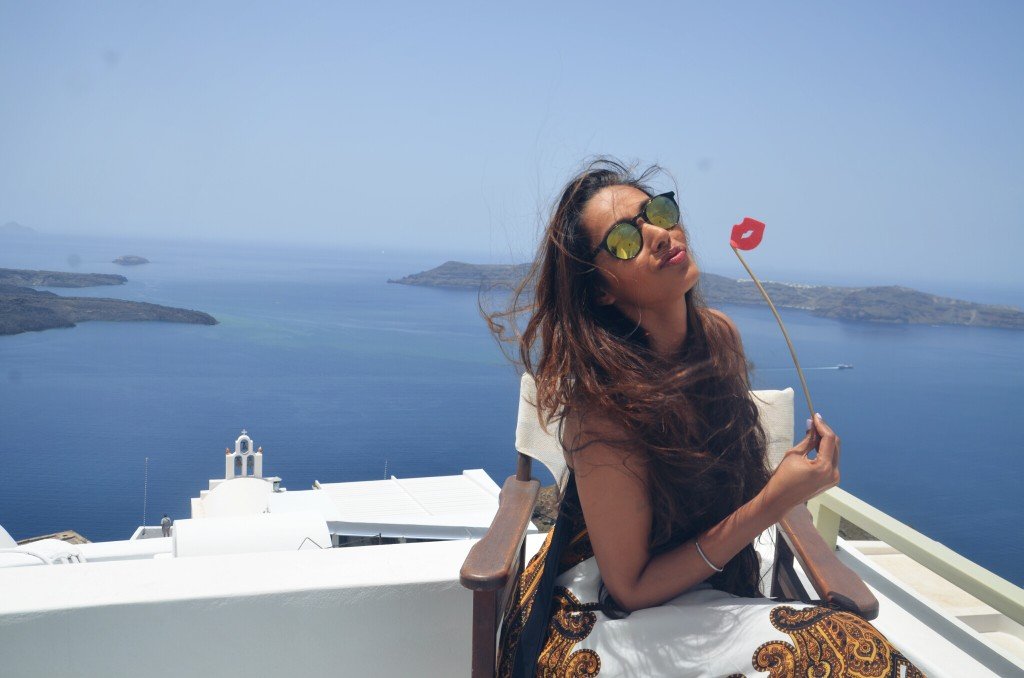 Surrounded by the Placid Blue .  Thira , Santorini , Greece 